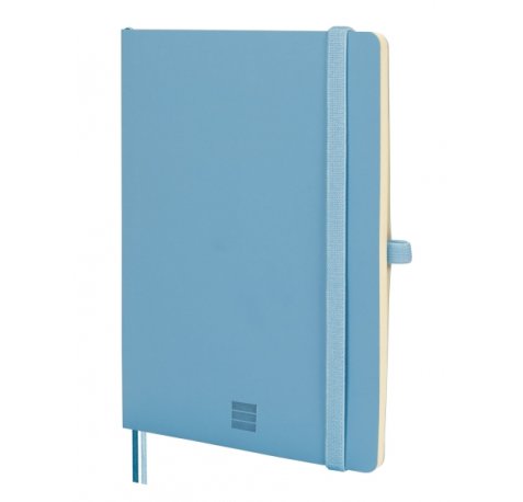 Finocam Nexo Cuaderno de Tapa Blanda - 72 Hojas - Formato A5 - 148x210mm - Papel Crema de 80g/m2 - Liso - Bolsillo Interior - Cierre con Goma - Hojas Microperforadas - Color Azul Celeste