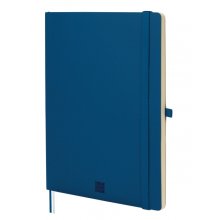 Finocam Nexo Cuaderno de Tapa Blanda - 72 Hojas - Formato B5 - 176x250mm - Papel Crema de 80g/m2 - Liso - Bolsillo Interior - Cierre con Goma - Hojas Microperforadas - Color Azul Marino