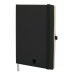 Finocam Nexo Cuaderno de Tapa Blanda - 72 Hojas - Formato A5 - 148x210mm - Papel Crema de 80g/m2 - Bolsillo Interior - Cierre con Goma - Portaboligrafo - Hojas Microperforadas - Color Negro