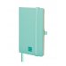 Finocam Nexo Cuaderno de Tapa Blanda - 72 Hojas - 90x150mm - Rayado Horizontal - Papel Crema de 80g/m2 - Bolsillo Interior - Portaboligrafo - Hojas Microperforadas - Color Turquesa