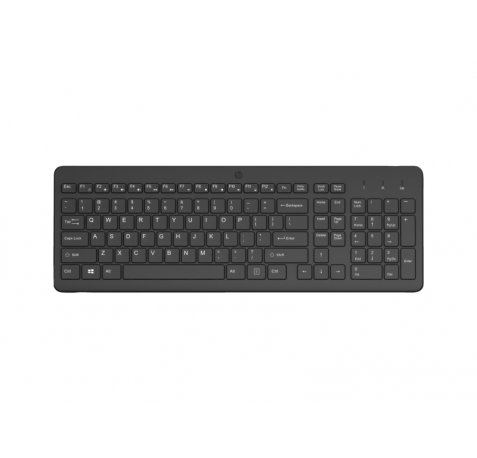 HP 225 Teclado Inalambrico 2.4GHz - 12 Atajos Fn Integrados - Indicadores LED Bloq Num, Bloq Mayus y Bateria - Autonomia hasta 16 Meses - Color Negro
