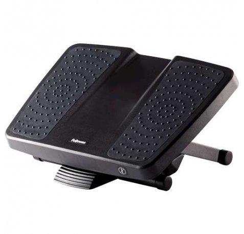 Fellowes Ultimate Professional Series Reposapies - 3 Ajustes de Altura - Base Antideslizante - Color Negro
