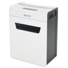 Leitz IQ Protect Premium 4M Destructora de Papel Manual Micro Corte P-5 - Destruye hasta 4 Hojas - Ultrasilenciosa - Papelera de 14L - Color Blanco/Gris