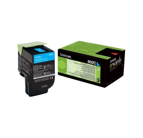 Lexmark CX310 / CX410 / CX510 Cyan Cartucho de Toner Original - 80C20C0 / 802C