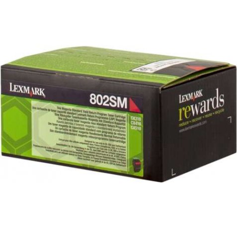 Lexmark CX310 / CX410 / CX510 Magenta Cartucho de Toner Original - 80C2SM0 / 80C2SME / 802SM