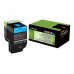 Lexmark CX510 Cyan Cartucho de Toner Original - 80C2XC0 / 80C2XCE / 802XC