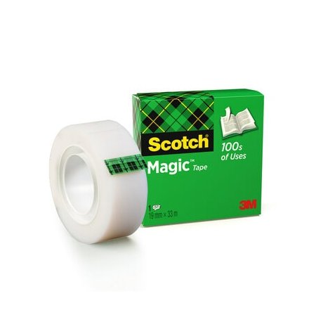 Scotch Magic Tape Cinta Adhesiva Invisible 19mmx33m - Acabado Mate Invisible - Perfecta para Etiquetado - Facil de Usar - 7100024666