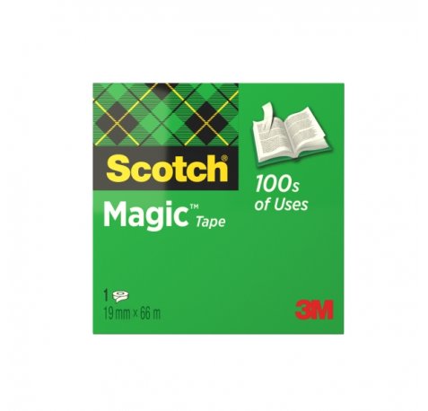 Scotch Magic Cinta Adhesiva Invisible - 19mm x 66m - Color Transparente