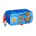 Safta Toy Story Good Vibes Portatodo - 3 Compartimentos con Cremalleras - Bolsillo Frontal - Cinta Adaptable - 1.72L - 215x80x100mm - Color Azul