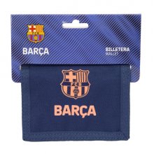 Safta F.C.Barcelona 2Âª Equipacion Billetera - Cabecera para Colgar - Cierre con Velcro - Multiples Compartimentos - Bolsillo para Monedas - 125x10x95mm - Color Azul Marino