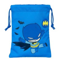 Safta Batman Preescolar Saco Plano - Cierre con Cordon - 1L - Material Resistente - Compacto y Portatil - Divertido y Llamativo - 200x250mm - Color Azul