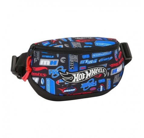 Safta Hot Wheels Bolsa de Cintura - Cintas Ajustables - 2.9L - Material Resistente - 230x90x140mm - Color Azul