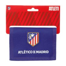 Safta Atletico de Madrid Billetera - Cabecera para Colgar - Cierre con Velcro - Compartimentos Internos - Bolsillo con Cremallera - 125x10x95mm - Color Azul Marino