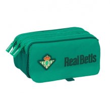 Safta Real Betis Balompie Portatodo - 3 Compartimentos con Cremalleras - Asa Lateral - Resistente al Agua - Cinta Adaptable - Bolsillo Frontal - 1.72L - 215x80x100mm - Color Verde