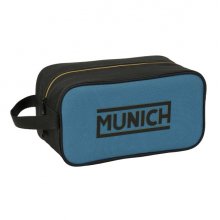 Safta Munich Zapatillero Mediano - Capacidad 6L - Asa de Mano Lateral - 29x15x14cm - Color Negro y Azul
