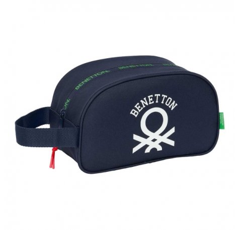 Safta Benetton Together Neceser de 5L - Cremallera - Asa Lateral - Adapatable a Carro - 260x120x150mm - Color Azul Marino