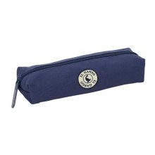 Safta el Ganso Jeans Portatodo Rectangular - Goma Elastica Trasera - Cremallera - 22x4x7cm - Color Azul Marino