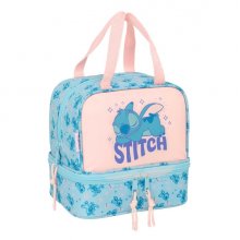 Safta Stitch Ohana Portameriendas de 6L - Asas Superiores - 200x150x200mm - Color Azul Claro