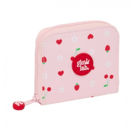 Safta Glowlab Frutitas Monedero con Billetera - Compartimento para Billetes y Tarjetas - Cierre Magnetico en Solapa - Compartimento con Cremallera - 0.10L - 110x20x95mm - Color Rosa