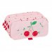 Safta Glowlab Frutitas Portatodo - 3 Compartimentos con Cremalleras - Bolsillo Frontal - Cinta Adaptable - 1.72L - 215x80x100mm - Color Rosa