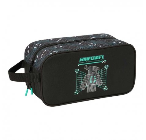 Safta Minecraft Screen Zapatillero Mediano - Capacidad 6L - Asa de Mano Lateral - 29x15x14cm - Color Negro