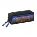 Safta Brainrot Portatodo - 3 Compartimentos con Cremallera - Goma Elastica - Compacto - 22x8.5x6cm - Color Negro y Azul