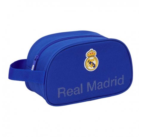 Safta Real Madrid Neceser de 5L - Cremallera - Asa Lateral - Adapatable a Carro - 260x120x150mm - Color Azul