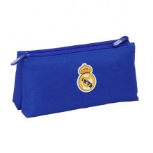 Safta Real Madrid Neceser Compacto de 2L - 2 Compartimentos con Cremallera - 220x80x100mm - Color Azul