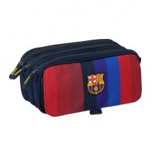 Safta F.C.Barcelona 1Âª Equipacion 26/27 Portatodo - 3 Compartimentos con Cremallera - Cinta Trasera Adaptable - Bolsillo Frontal de Rejilla con Velcro - 21.5x10x8cm - Color Azul Noche