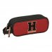 Safta Harry Potter Hogwarts Portatodo - 2 Compartimentos con Cremallera - Asa Lateral - Capacidad 1L - 21x8x6cm - Color Negro y Rojo
