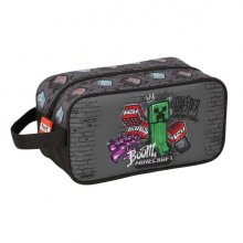 Safta Minecraft Graffiti Zapatillero Mediano - Capacidad 6L - Asa de Mano Lateral - 29x15x14cm - Color Gris Safta Minecraft Graffiti Zapatillero Mediano - Capacidad 6L - Asa de Mano Lateral - 29x15x14cm - Color Gris