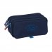 Safta Spagnolo Portatodo - 3 Compartimentos con Cremallera - Cinta Trasera Adaptable - Bolsillo Frontal de Rejilla con Velcro - 21.5x10x8cm - Color Azul Noche
