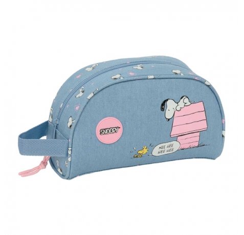 Safta Snoopy Neceser de 3.75L - Cremallera - Asa Lateral - Adapatable a Carro - Bolsillo Interior - 260x90x160mm - Color Azul