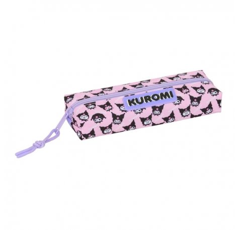 Safta Kuromi Portatodo Rectangular - Goma Elastica Trasera - Cremallera - 22x4x7cm - Color Rosa