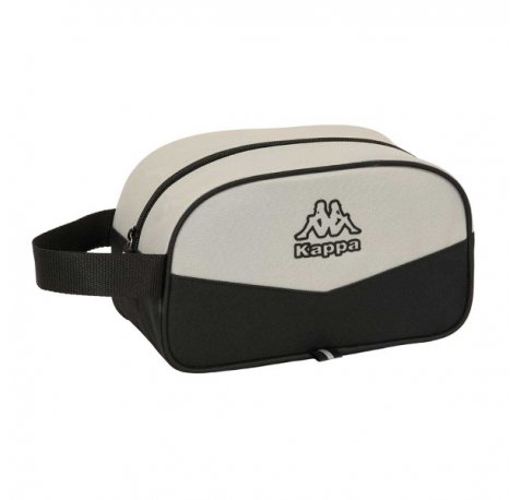 Safta Kappa Grey Neceser de 5L - Cremallera - Asa Lateral - Adapatable a Carro - 260x120x150mm - Color Negro y Gris
