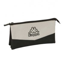 Safta Kappa Grey Portatodo - 3 Compartimentos con Cremalleras - Bolsillo Interior - 0.6L - 220x30x120mm - Color Negro y Gris