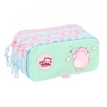 Safta Pembe The Pink Cat Portatodo - 3 Compartimentos con Cremalleras - Bolsillo Frontal - Cinta Adaptable - 1.72L - 215x80x100mm - Color Menta