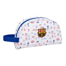 Safta F.C.Barcelona Preescolar Neceser - Adaptable a Carro - Asa de Mano Lateral - Bolsillo Interior con Cremallera - 26x16x9cm - Color Blanco