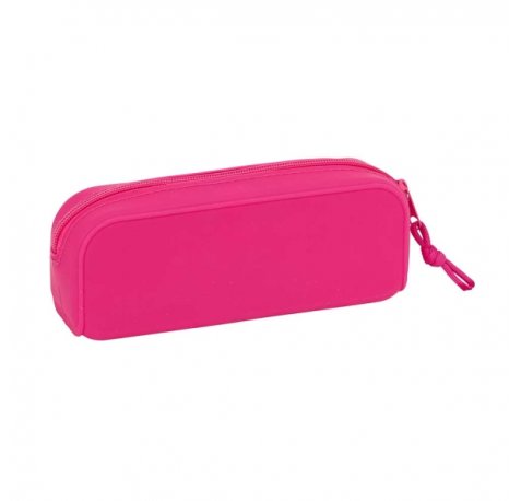 Safta Benetton Heart Portatodo - Cremallera - Silicona - 0.60 L - 185x55x75mm - Color Rosa
