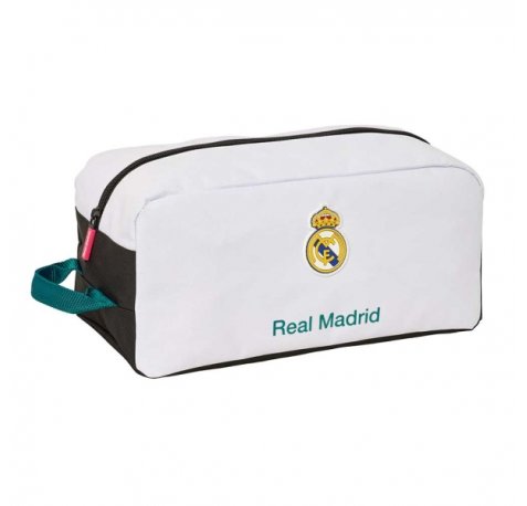 Safta Real Madrid Equipacion 26/27 Zapatillero - Capacidad 9L - Asa de Mano Lateral - 34x15x18cm - Color Blanco y Negro