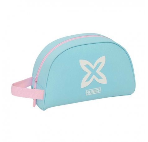 Safta Munich Sky Neceser - Adaptable a Carro - Asa de Mano Lateral - Bolsillo Interior con Cremallera - 28x18x10cm - Color Azul Pastel