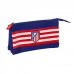 Safta Atletico de Madrid Portatodo - 3 Compartimentos con Cremallera - Bolsillo Interior Central - 22x12x3cm - Color Azul Marino