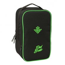 Safta Real Betis Balompie Zapatillero Doble - Bolsillo Interior de Velcro - Compartimento Trasero con Cremallera - Asa de Mano - 21x36x16cm - Color Negro y Verde