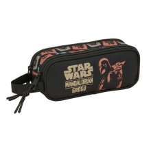 Safta Mandalorian and Grogu Portatodo - 2 Compartimentos con Cremallera - Asa Lateral - Capacidad 1L - 21x8x6cm - Color Negro