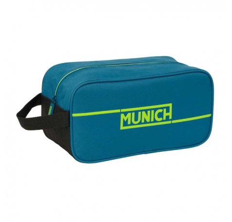 Safta Munich Land Zapatillero - Asa Lateral - 6L - Material Resistente - Facil Transporte - 290x140x150mm - Color Azul Oscuro