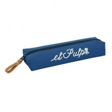 Safta el Pulpo Portatodo Rectangular - Goma Elastica Trasera - Cremallera - 22x4x7cm - Color Azul Marino