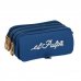 Safta el Pulpo Portatodo - 3 Compartimentos con Cremallera - Cinta Trasera Adaptable - Bolsillo Frontal de Rejilla con Velcro - 21.5x10x8cm - Color Azul Marino