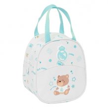 Safta Real Madrid Bolsa Preescolar Isotermica - Asa de Mano - Cremallera - 19x22x14cm - Color Blanco