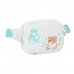 Safta Real Madrid Preescolar Bolsa de Cintura Infantil - Cremallera - Cintas Ajustables - Cierre de PVC - 14x11x4cm - Color Blanco