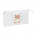 Safta Real Madrid Preescolar Portatodo - 3 Compartimentos con Cremallera - Bolsillo Interior Central - 22x12x3cm - Color Blanco